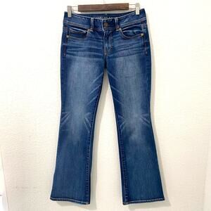 American Eagle Kick Boot Super Stretch Bootcut Low Rise Womens Jeans Sze 6 Short
